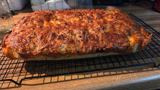 Garlic Herb and Cheese Sourdough Focaccia