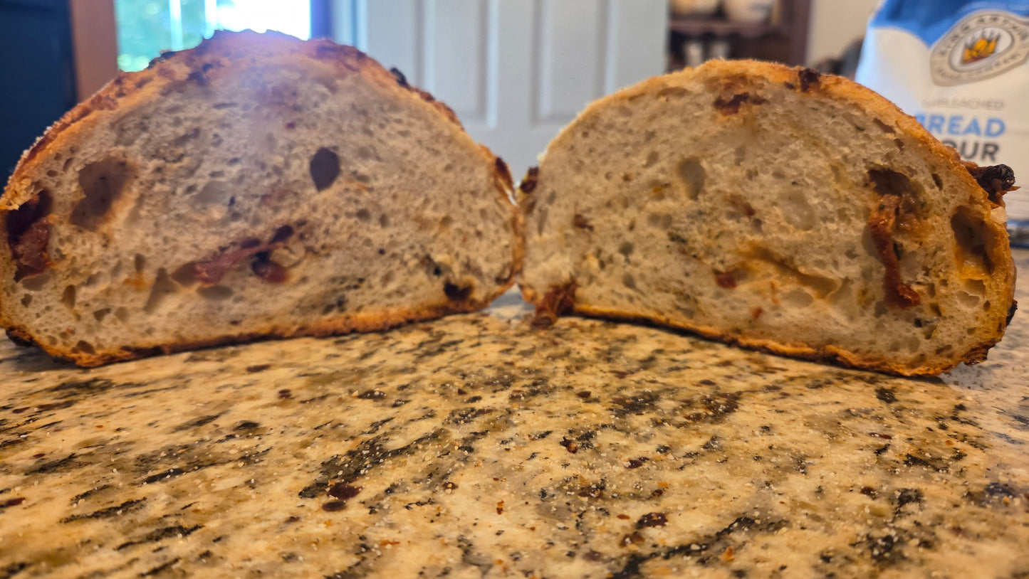Sundried Tomato and Basil Sourdough Loaf